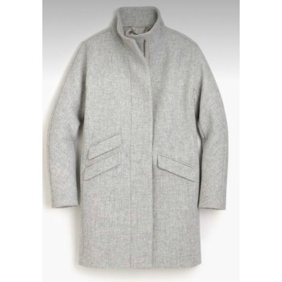 J Crew Cocoon Coat Italian Stadium Cloth Wool Blend Nello Gori Grey Classic 00 - Picture 5 of 12
